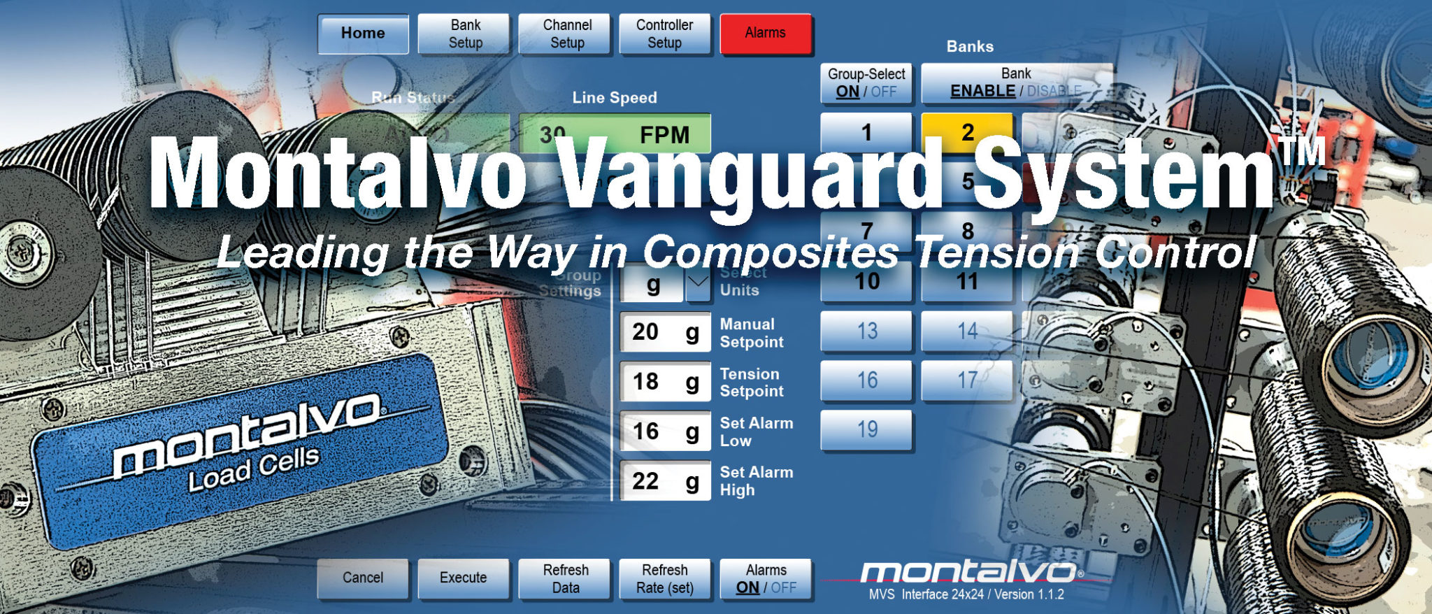 vanguard tow and tape tension control system logo